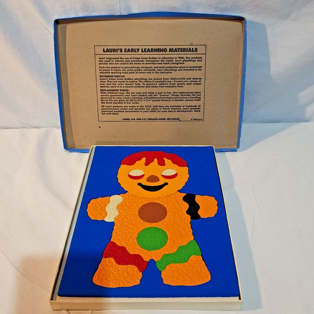 Lauri Crepe Foam Rubber Cookie Kid 2157 Vintage USA 1979 Original Box Puzzle